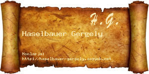 Haselbauer Gergely névjegykártya